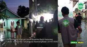 Relawan Tangguh UMIKA Salurkan Bantuan untuk Penyintas Banjir Karawang